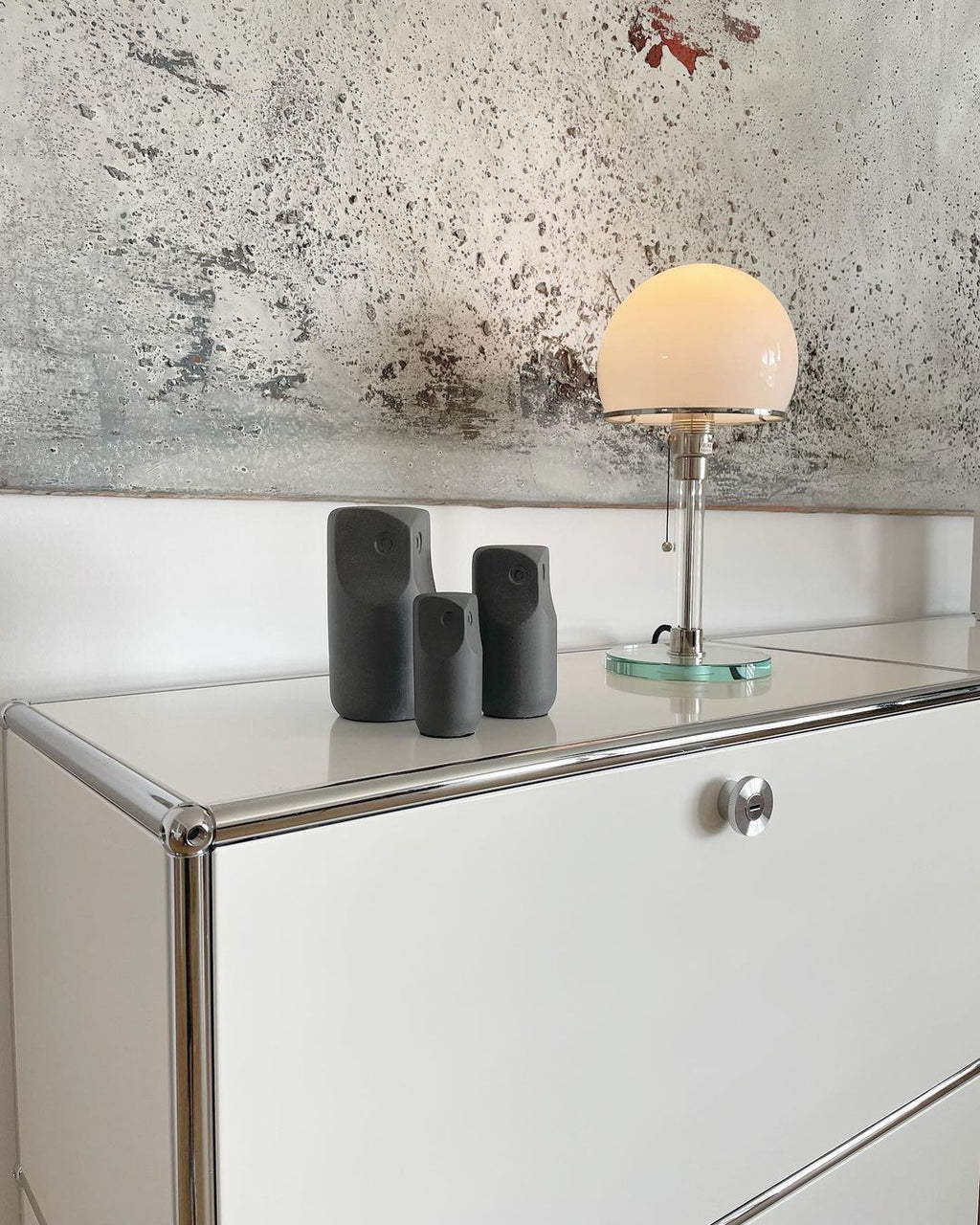 Glass Globe Table Lamp with Metal Base