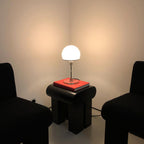 Glass Globe Table Lamp with Metal Base