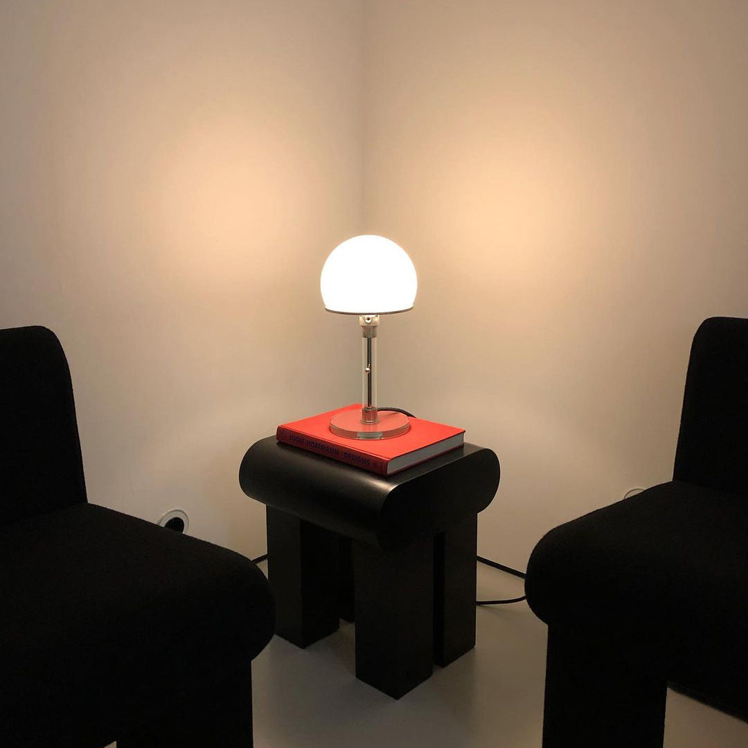 Glass Globe Table Lamp with Metal Base