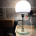 Glass Globe Table Lamp with Metal Base