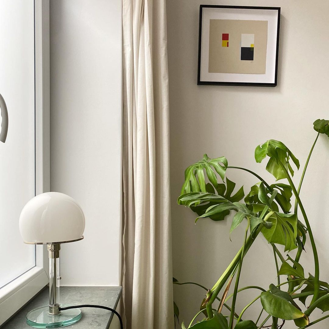 Glass Globe Table Lamp with Metal Base