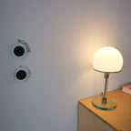 Glass Globe Table Lamp with Metal Base