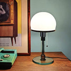 Glass Globe Table Lamp with Metal Base
