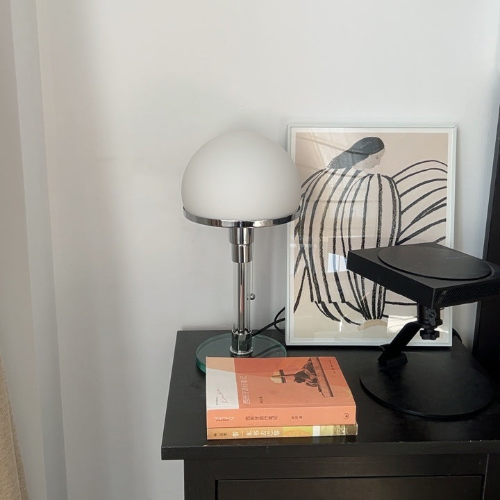 Glass Globe Table Lamp with Metal Base