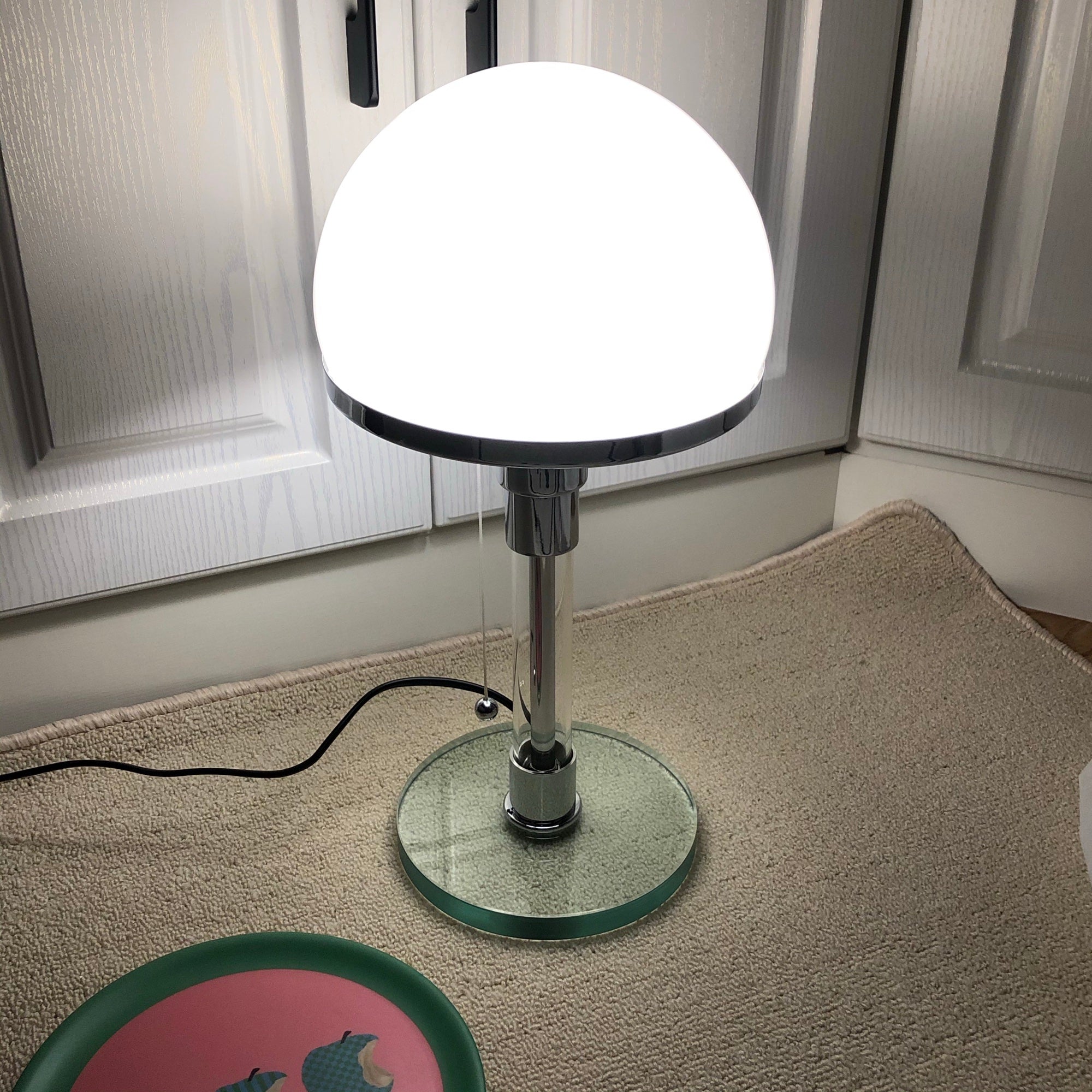 Glass Globe Table Lamp with Metal Base