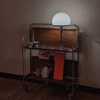Glass Globe Table Lamp with Metal Base