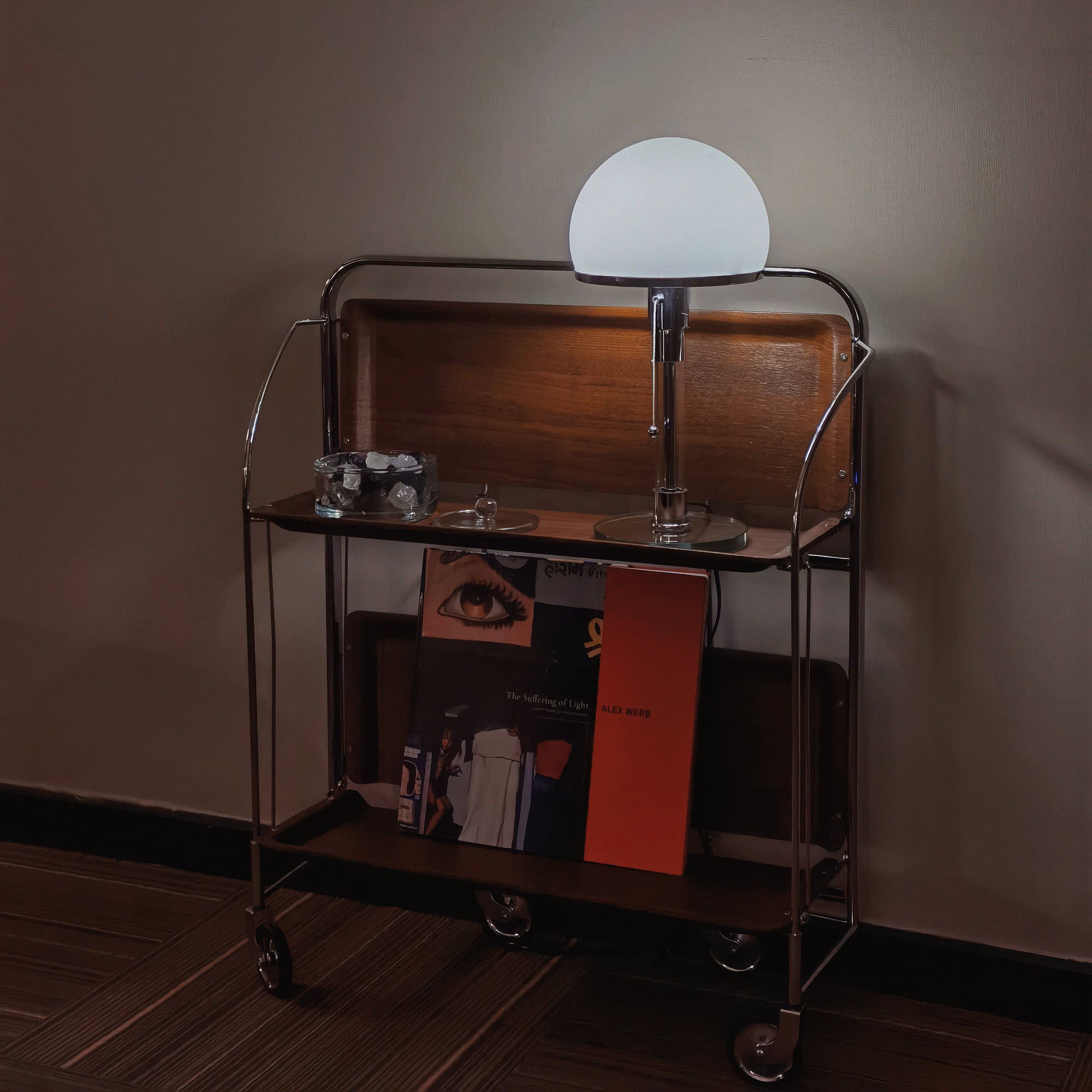 Glass Globe Table Lamp with Metal Base