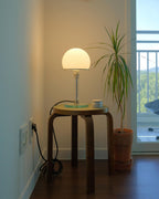 Glass Globe Table Lamp with Metal Base