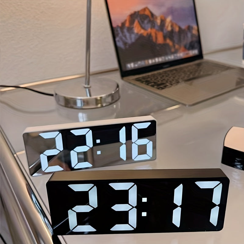 LED Digital Alarm Clock with Large Display and Adjustable Brightness