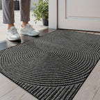 Rectangular Entrance Door Mat with Raised Circular Pattern
