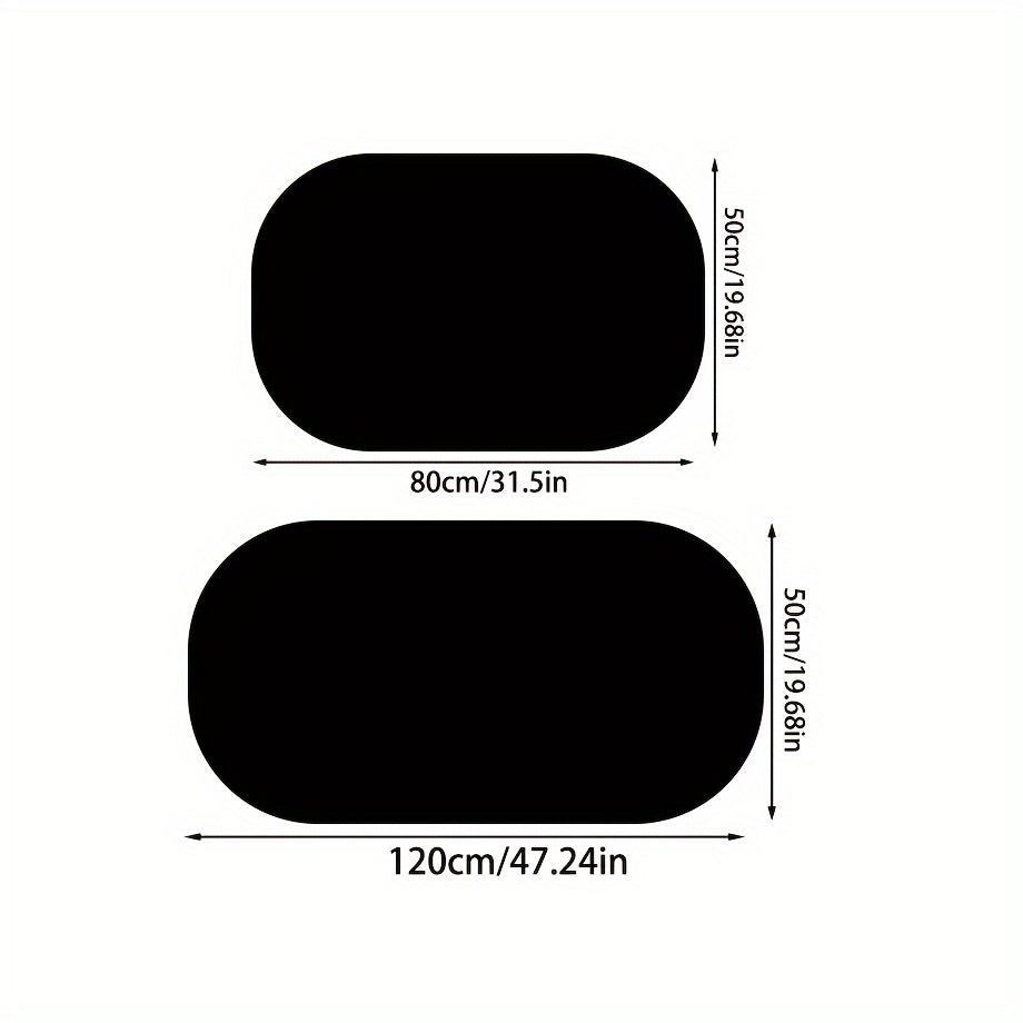 Oval Anti-Slip Bathroom Mat Set with Pebble Texture