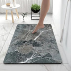 Marble Pattern Bath Mat with Non-Slip Backing for Bathroom
