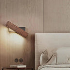 Adjustable Wooden Wall Light with Rotating Arm