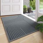 Rectangular Door Mat with Geometric Line Pattern for Home
