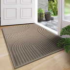 Rectangular Door Mat with Geometric Line Pattern for Home