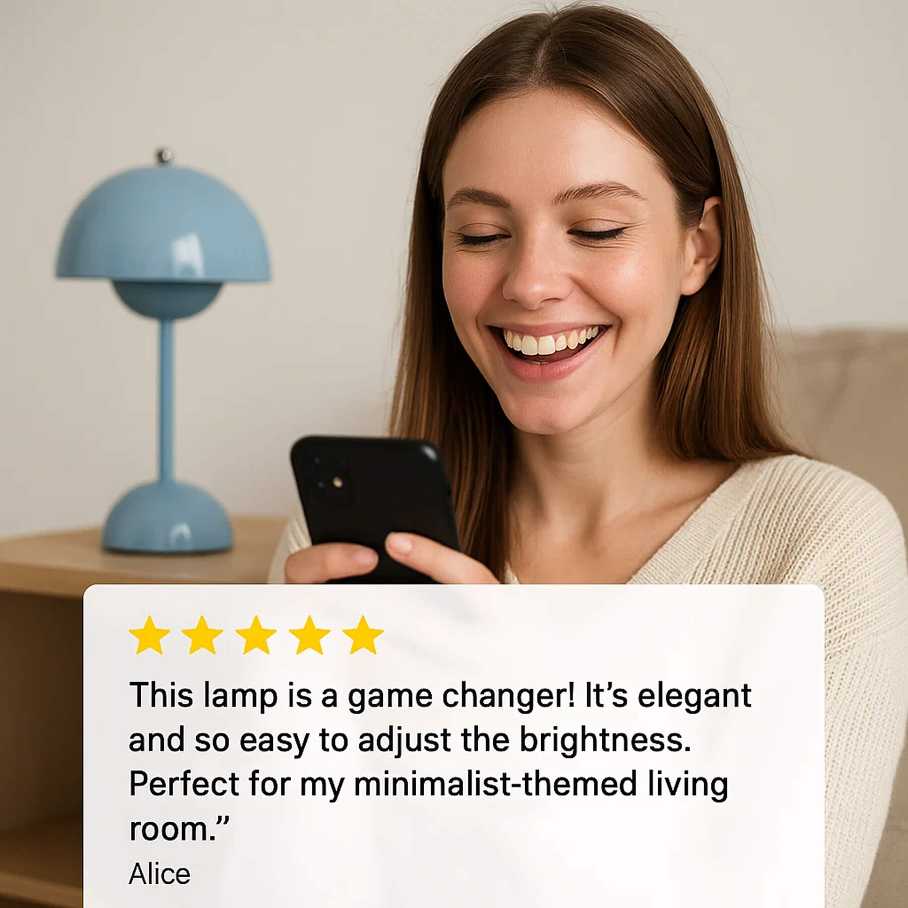 Mushroom Shaped Table Lamp with Dome Shade