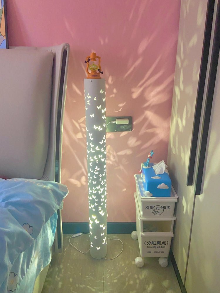 Column Floor Lamp with Cut Out Design for Ambient Lighting