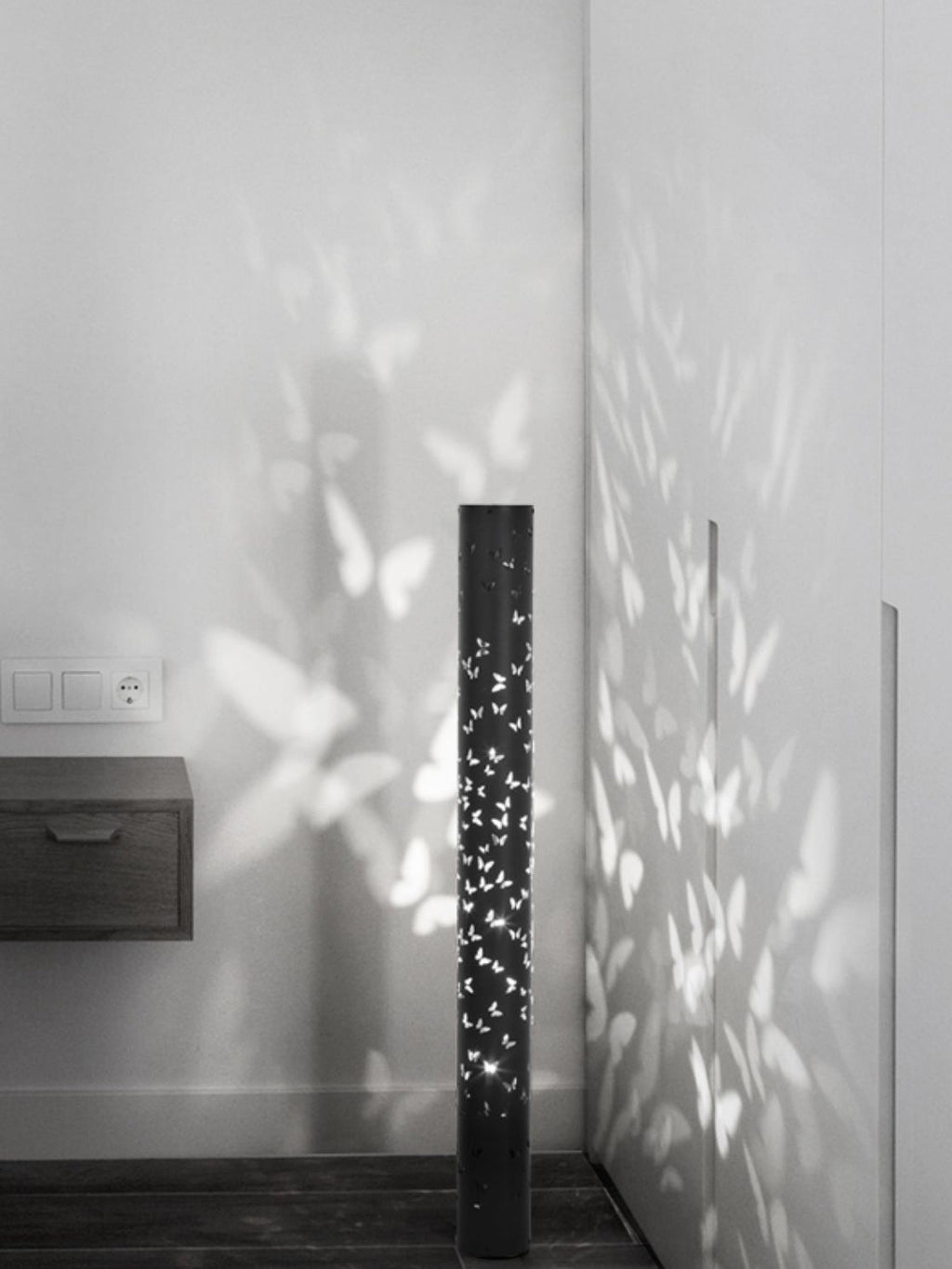 Column Floor Lamp with Cut Out Design for Ambient Lighting