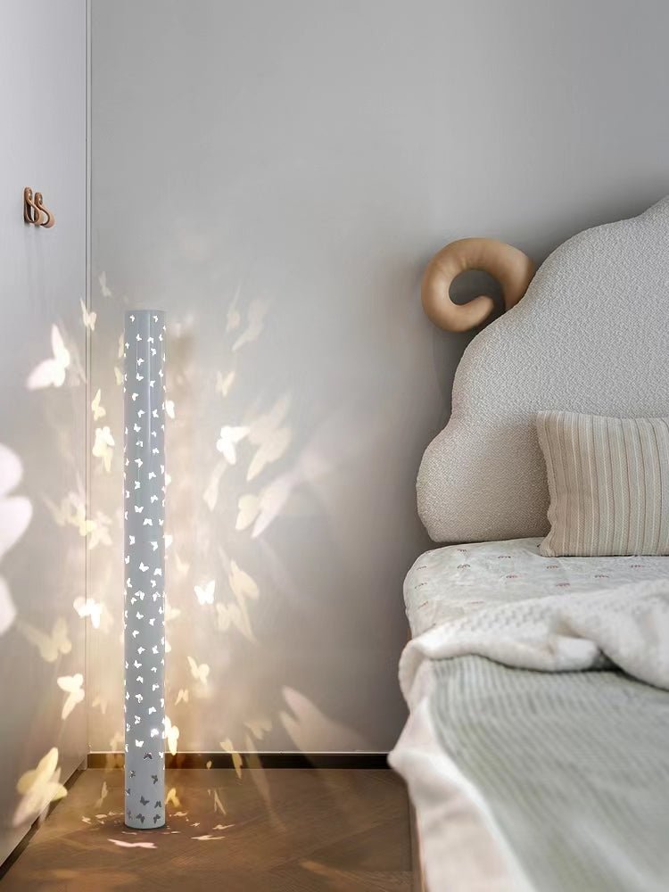 Column Floor Lamp with Cut Out Design for Ambient Lighting
