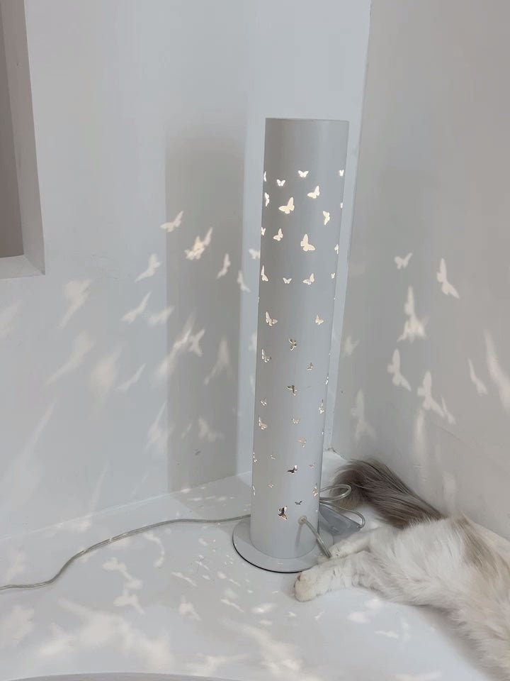 Column Floor Lamp with Cut Out Design for Ambient Lighting