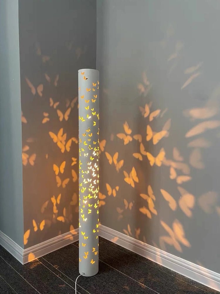 Column Floor Lamp with Cut Out Design for Ambient Lighting
