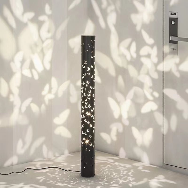 Column Floor Lamp with Cut Out Design for Ambient Lighting