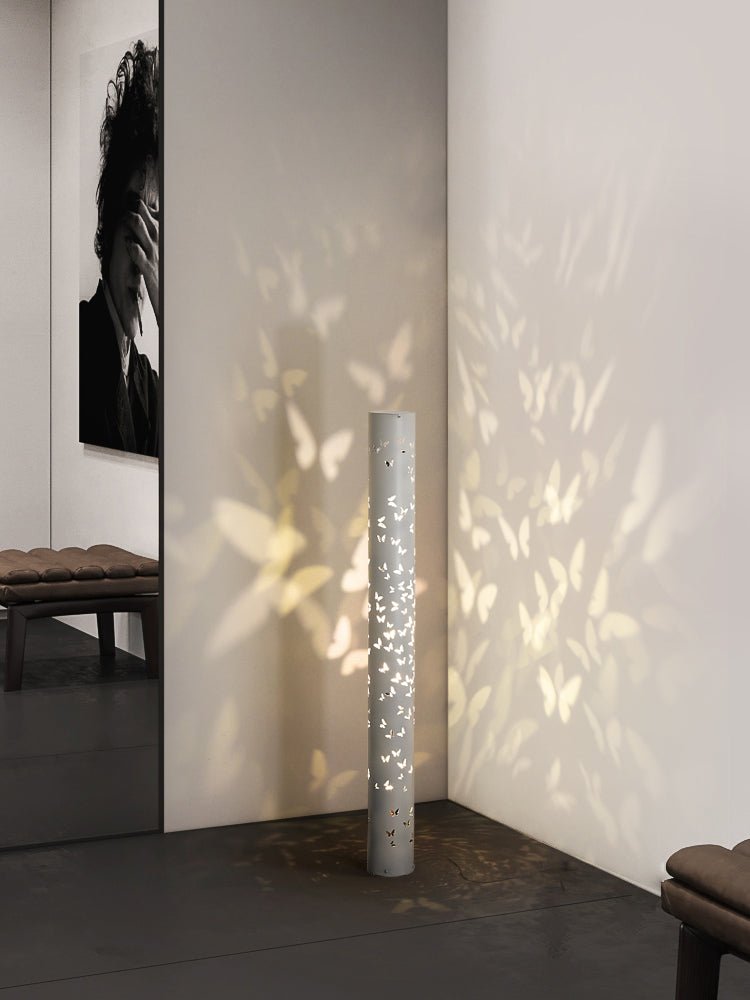 Column Floor Lamp with Cut Out Design for Ambient Lighting