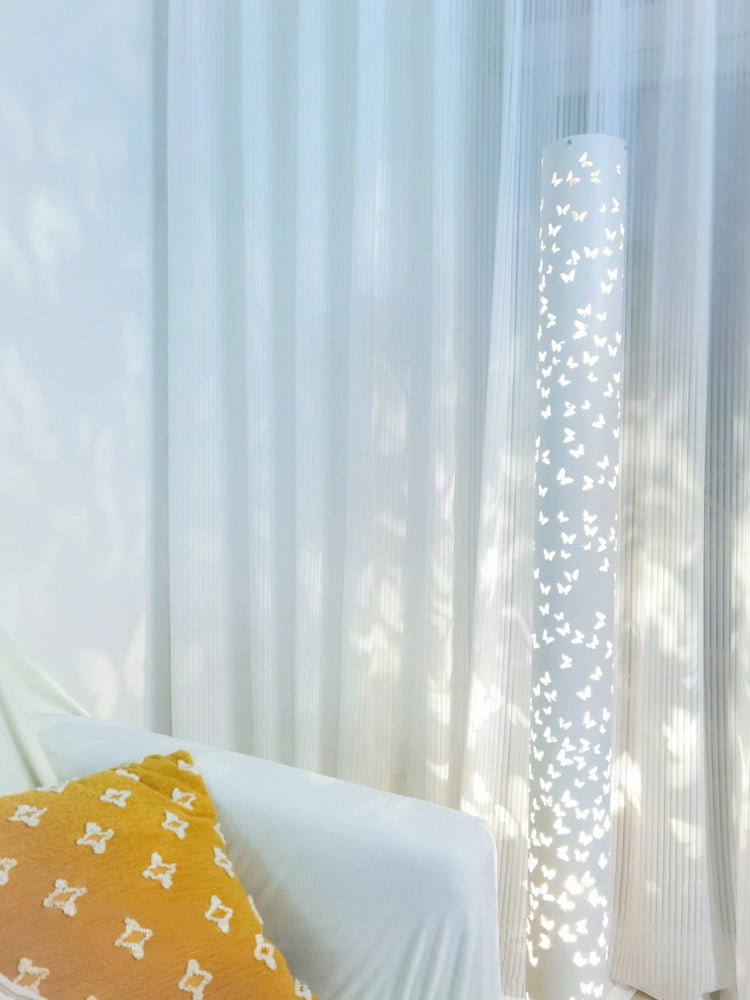 Column Floor Lamp with Cut Out Design for Ambient Lighting
