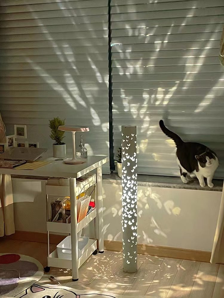 Column Floor Lamp with Cut Out Design for Ambient Lighting
