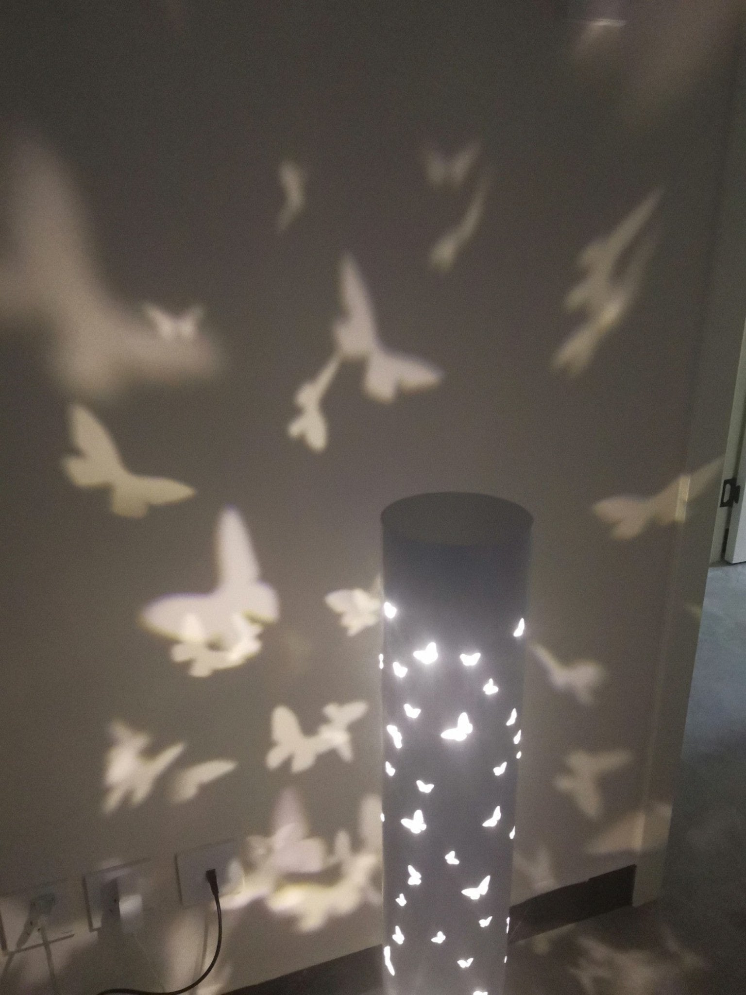 Column Floor Lamp with Cut Out Design for Ambient Lighting