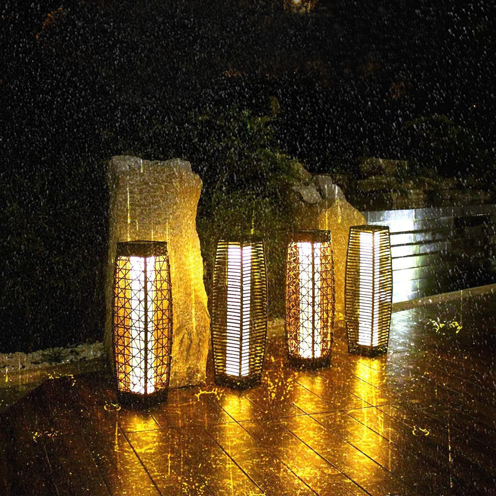Column Floor Lamp with Cut Out Pattern