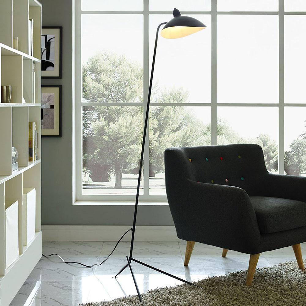 Adjustable Arm Floor Lamp with Mid-Century Modern Design