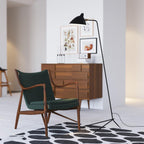 Adjustable Arm Floor Lamp with Mid-Century Modern Design