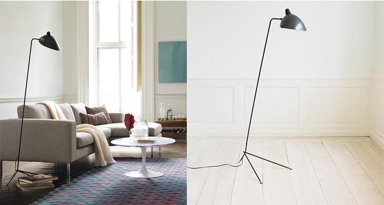 Adjustable Arm Floor Lamp with Mid-Century Modern Design