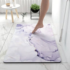 Marble Pattern Bath Mat with Non-Slip Backing for Bathroom