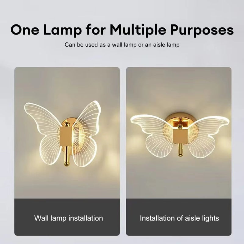 Butterfly LED Wall Light with Acrylic Wings