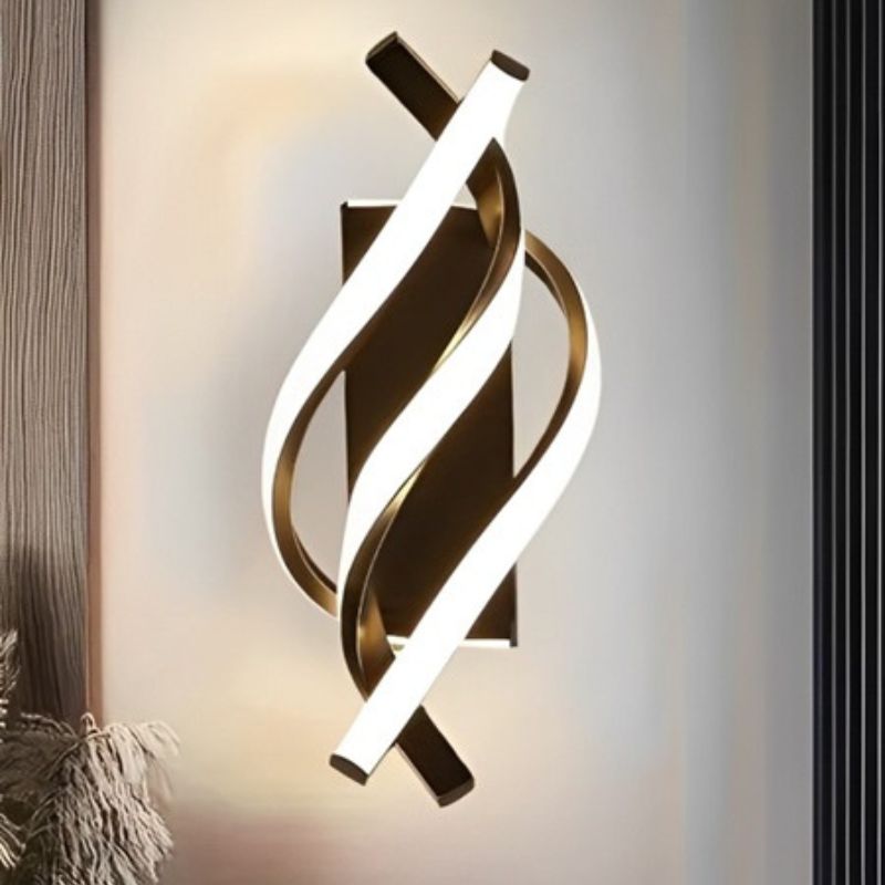 Modern Twisted LED Wall Sconce with Gold Finish