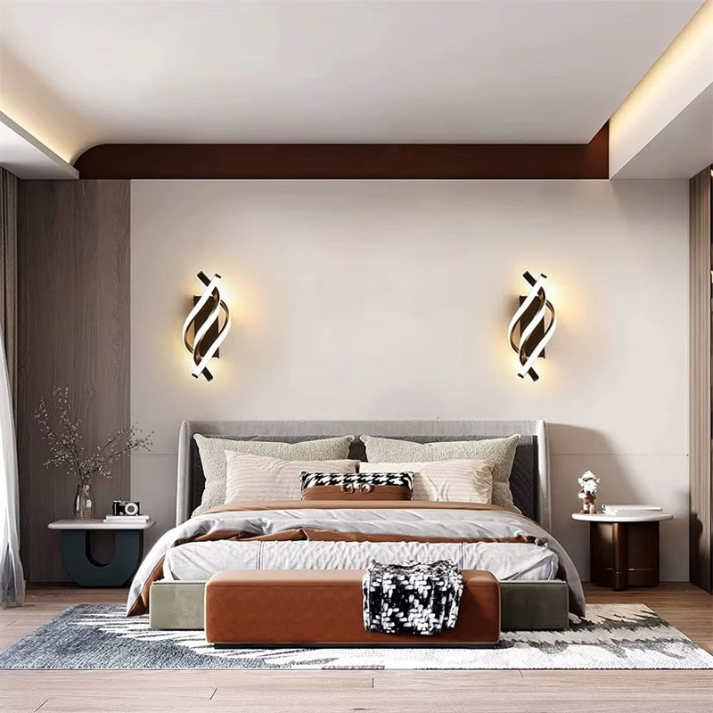 Modern Twisted LED Wall Sconce with Gold Finish