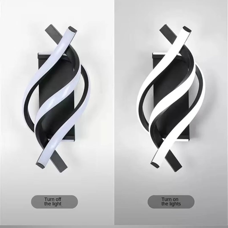 Modern Twisted LED Wall Sconce with Gold Finish