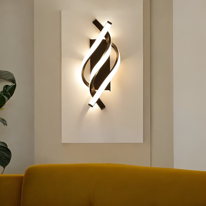 Modern Twisted LED Wall Sconce with Gold Finish